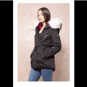Jayloucy real raccoon fur parka
